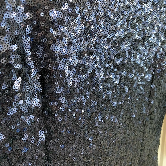 Lulu's Sequin Long Sleeve Bodycon Dress, Navy, XS - Picture 5 of 5